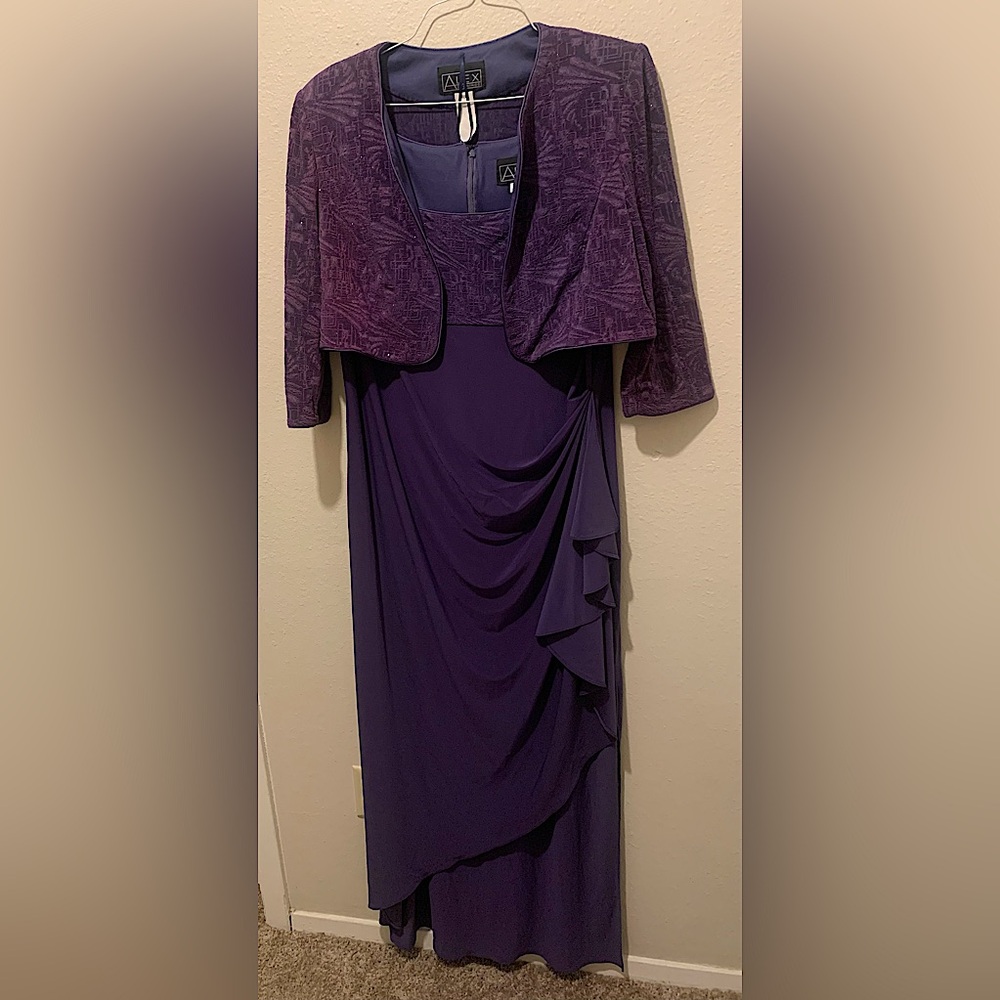 Eggplant Formal Dress w/ Jacket - Alex Evenings